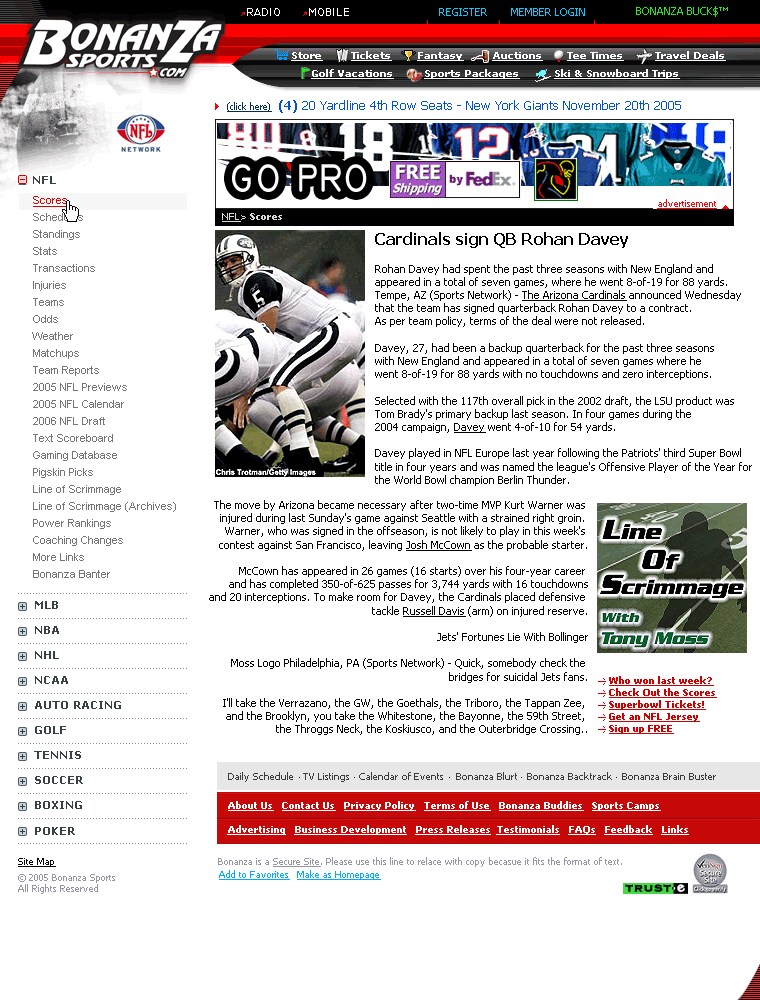 Bonanza Sports Main Portfolio Image